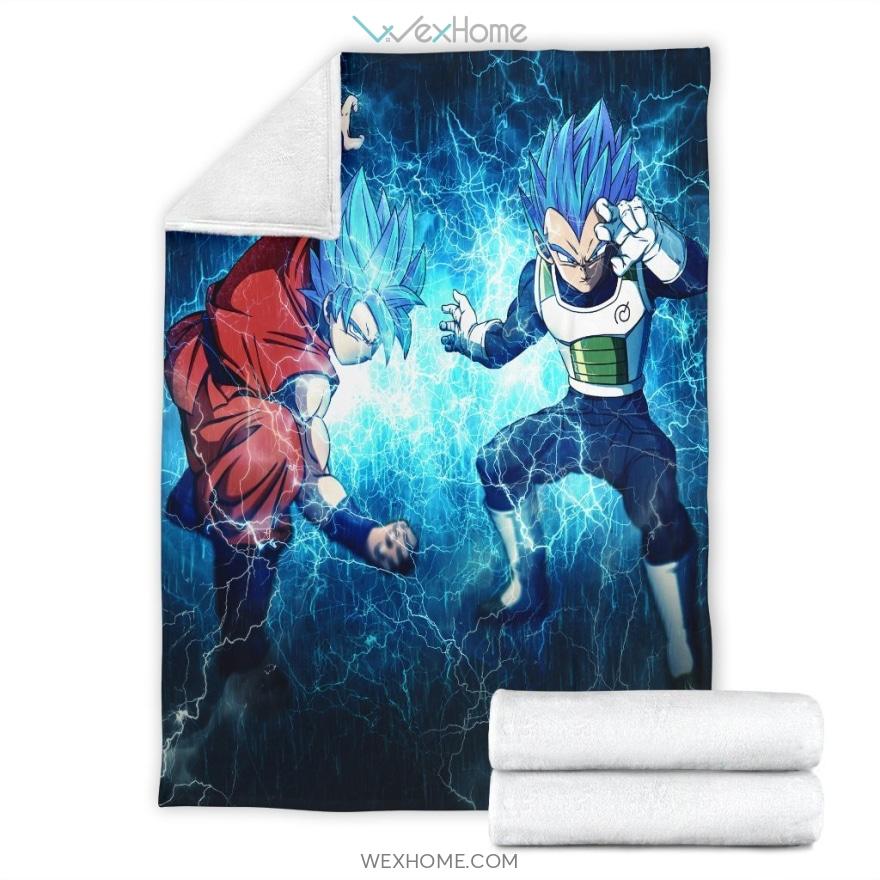 Goku Blue Hair Dragon Ball Super Anime Premium Blanket