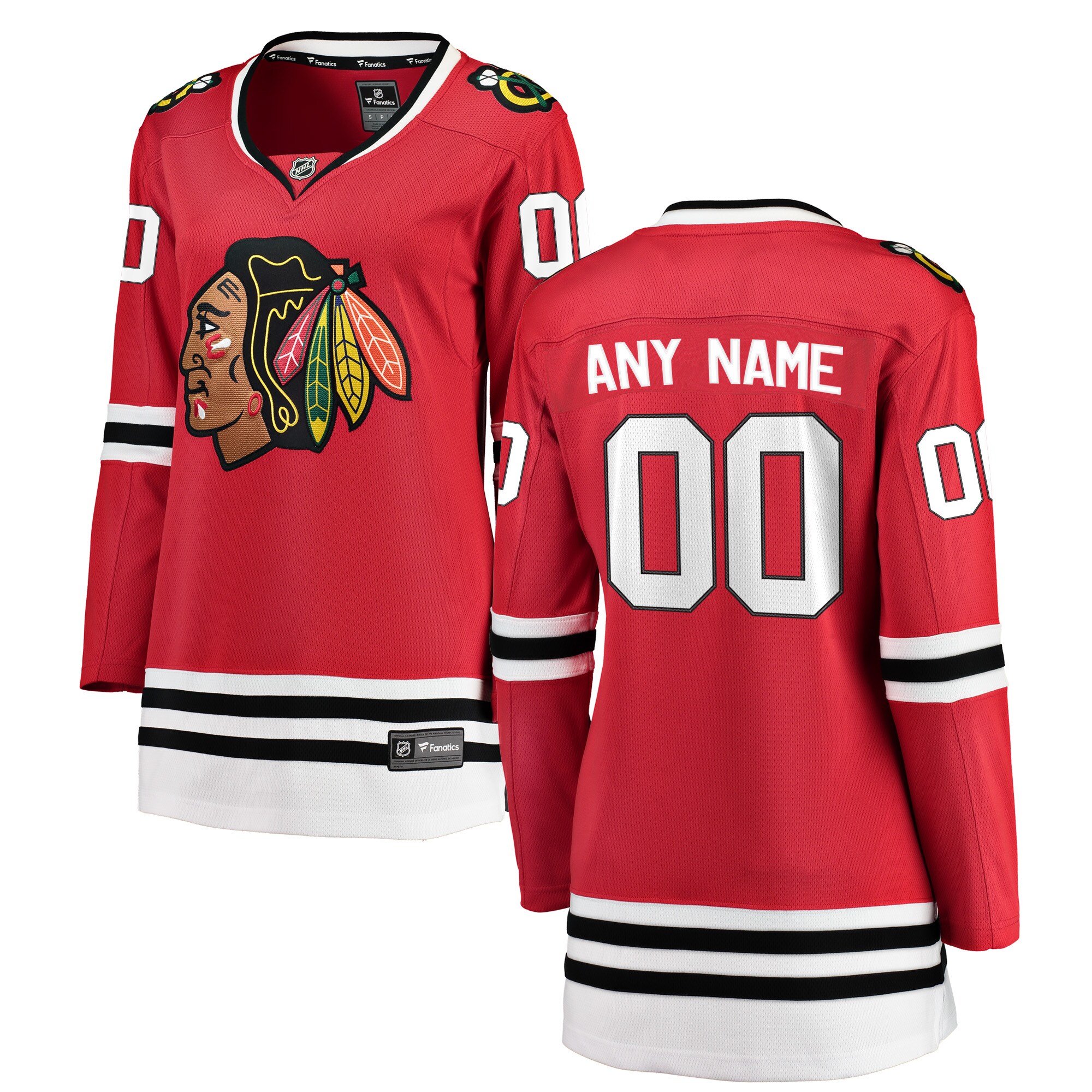 Women's Chicago Blackhawks Red Home Breakaway Custom Jersey