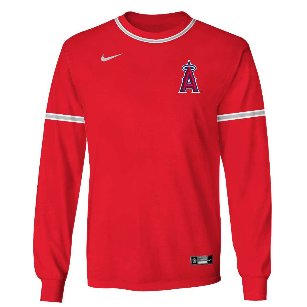 Los Angeles Angels Custom Name Number Red Gift For Fan 3D Full Printing Sweatshirt V3