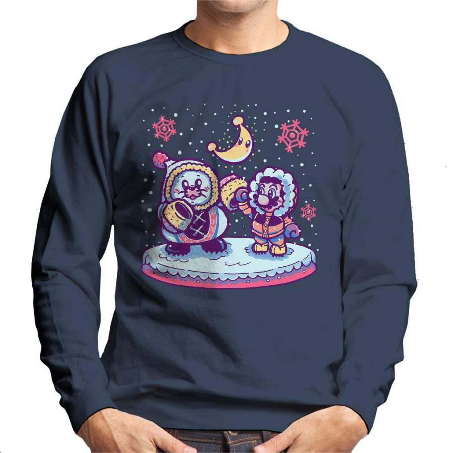 Snow Moon Mario Odyssey Winter Snow Kingdom Men’s Sweatshirt