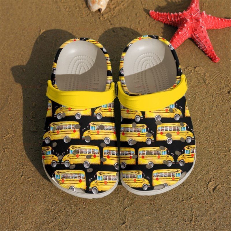 School Bus Driverdrawing Bus Gift For Lover Rubber clog Shoes Comfy Footwear