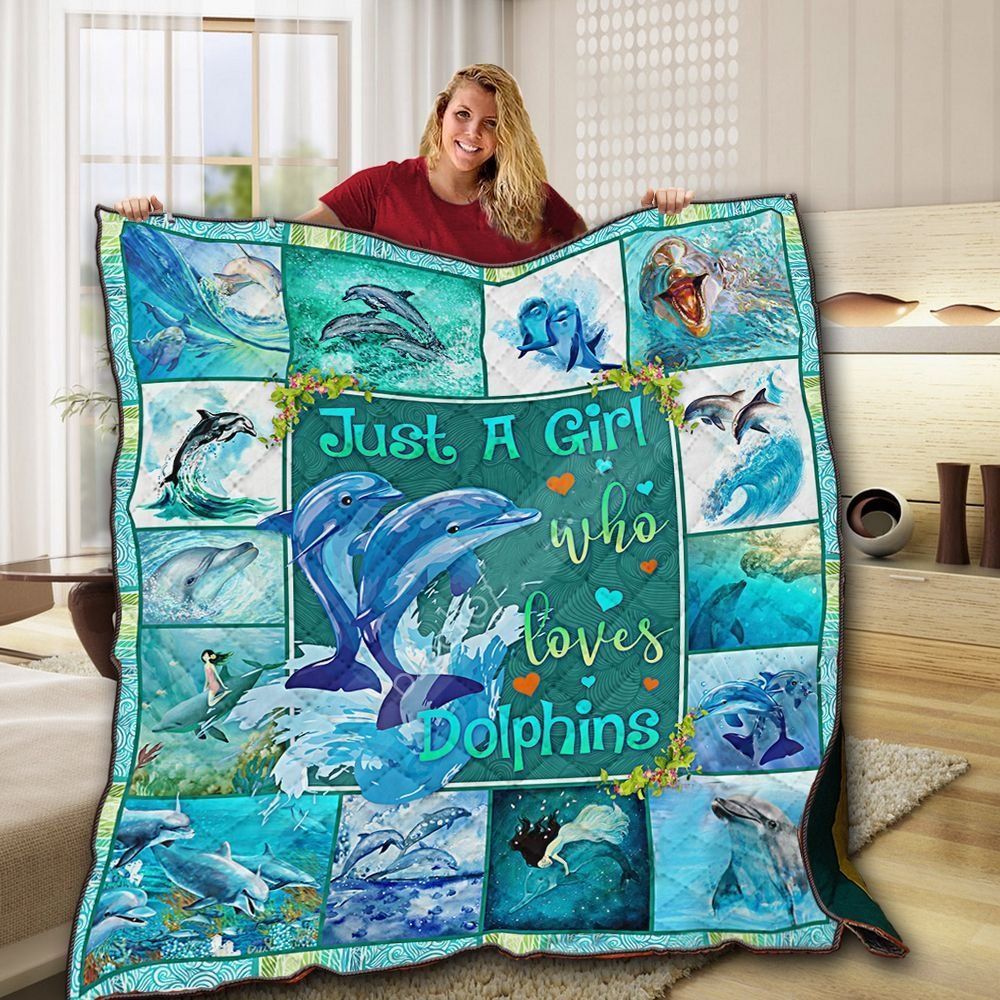 Dolphin Love Girl Ntth011298 3D Customized Quilt