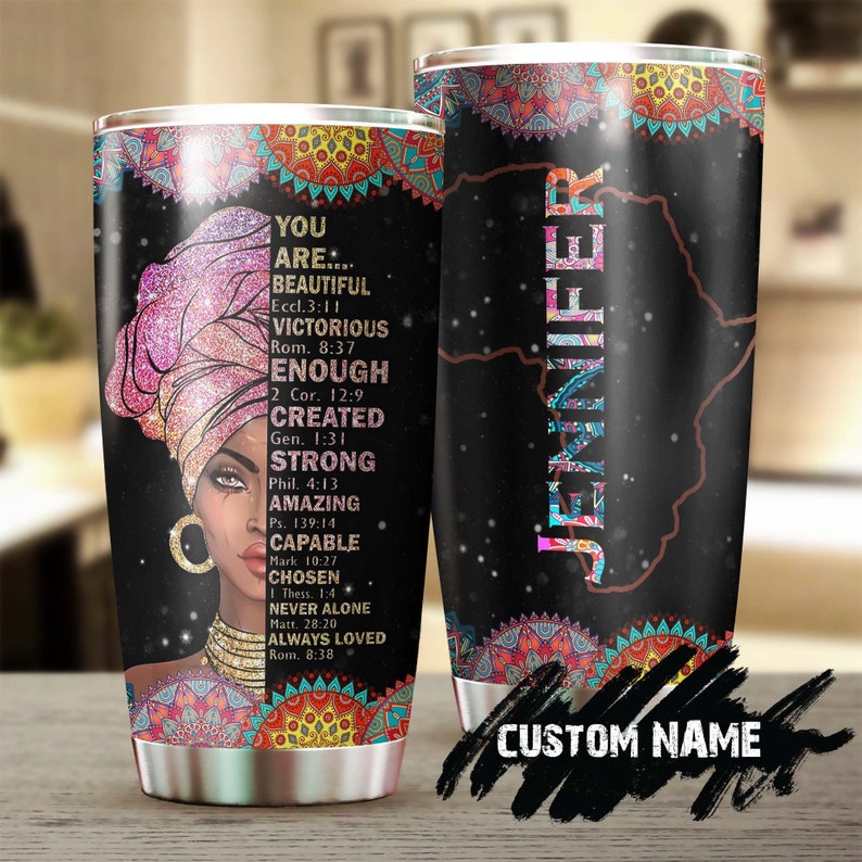 Black Woman Faith Lover Catholic You Are Chosen Personalized Tumbler-Black Women Tumbler -Birthday Christmas Gift Black Women-Bw Present