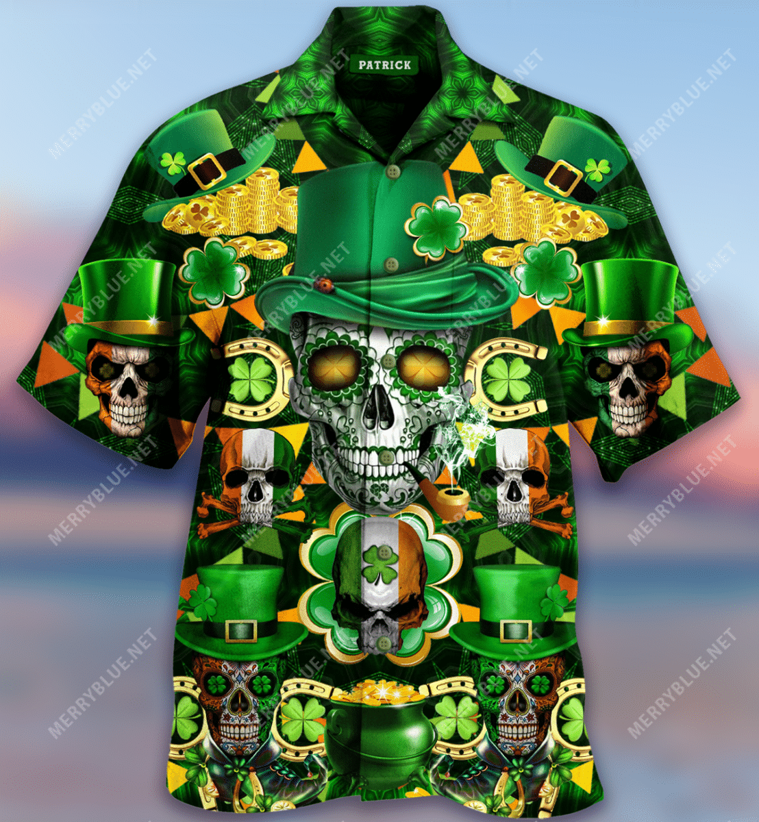 Check Out This Awesome Feeling Lucky Skull Saint Patricks Day Unisex Hawaii Shirt Ha82992