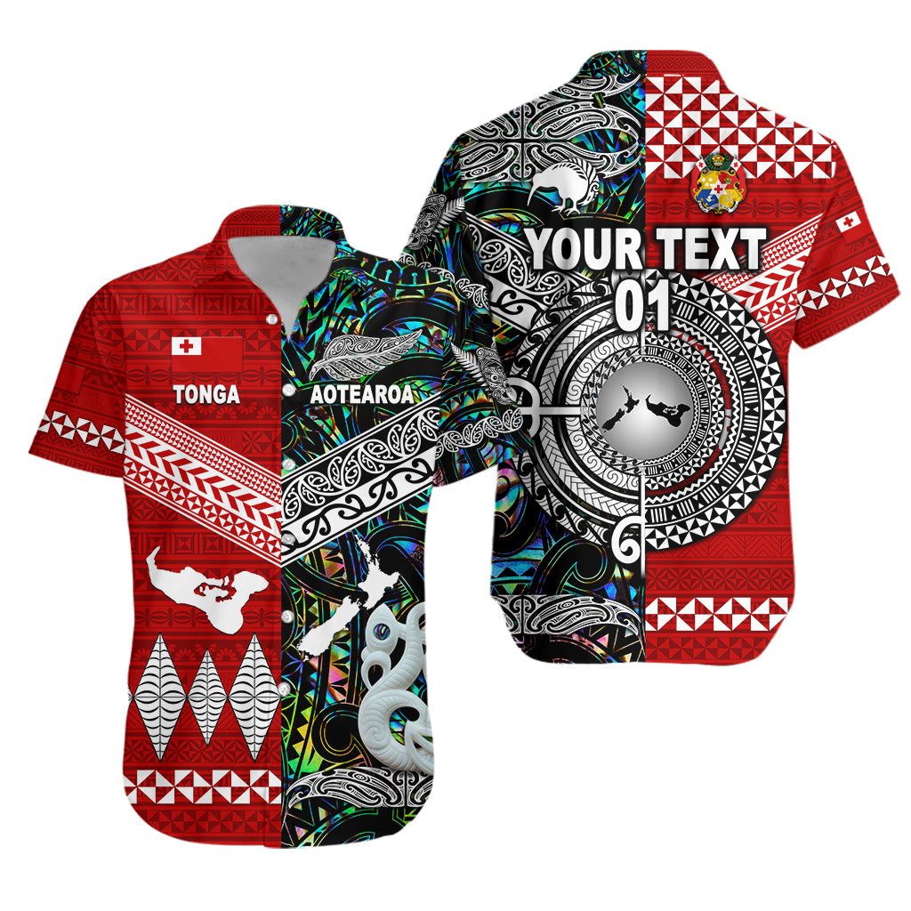 (Custom Personalised) New Zealand Maori Aotearoa Tonga Polynesian Together Hawaiian Shirt – Paua Shell, Custom Text And Number Lt8