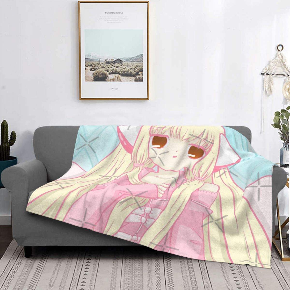 Chi – Chobits – Anime 1 Blanket Bedspread Plaid Blanket Blanket Plaid Hooded Sweatshirt Fleece Plaid alx