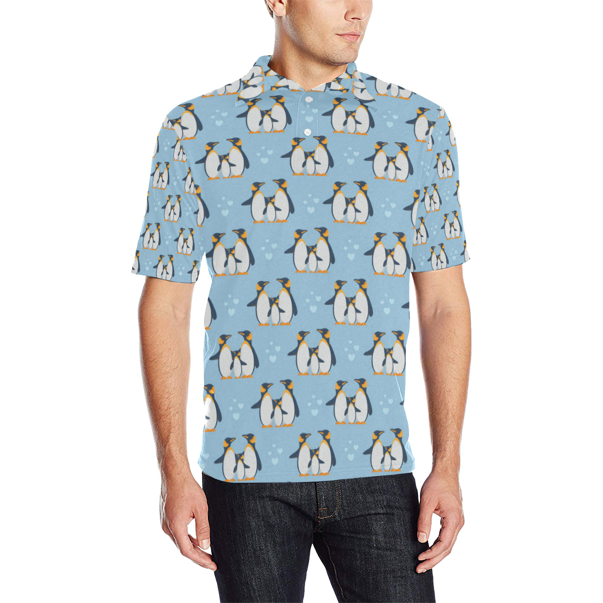 Penguin Pattern Print Design A04 Men Polo Shirt