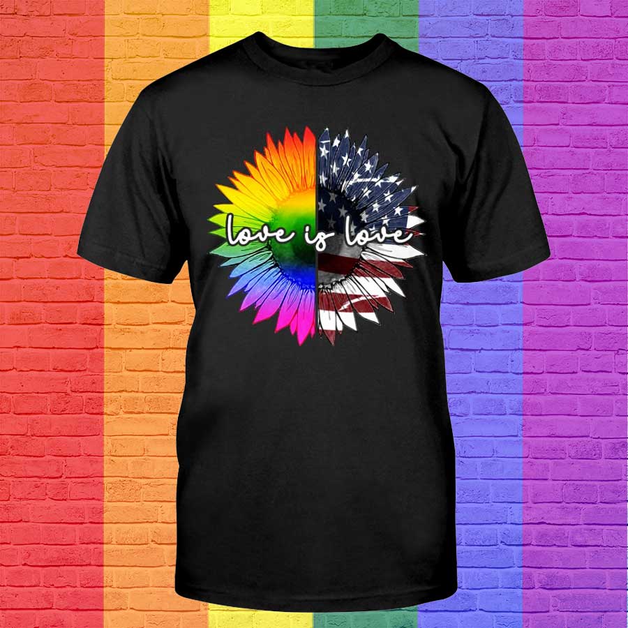 Usa Pride Shirts, Love Is Love In Us Flag Background, Pride Shirt For Gaymer, Lesbian Shirt