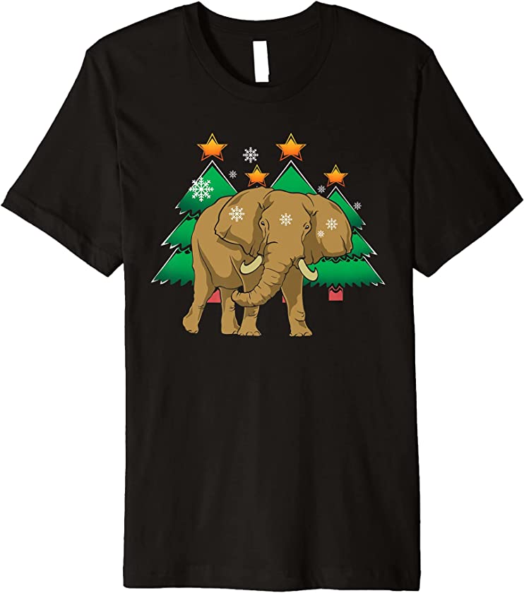 Xmas Animal Merry Christmas Africa Safari Elephant Premium T-Shirt