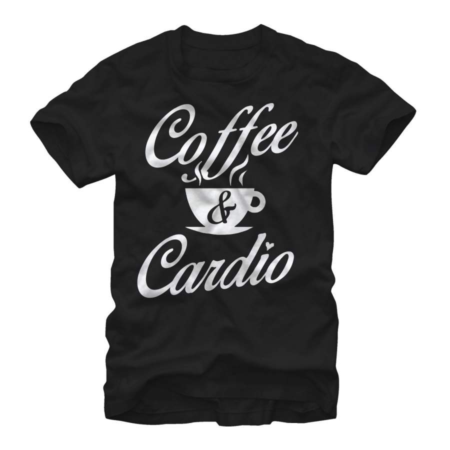 CHIN UP Women’s Coffee and Cardio  Boyfriend Tee Black