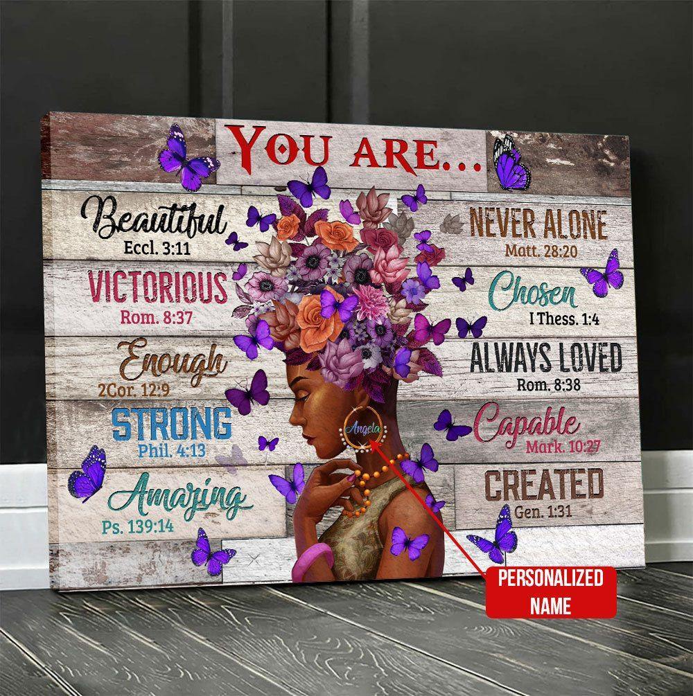 Black Women Canvas – You Are Beautiful – Wall Art/Home Decor