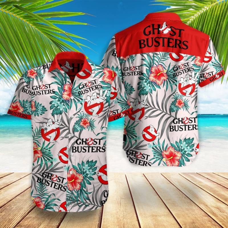 Ghostbusters Hawaii Graphic Print Short Sleeve Hawaii Casual Shirt Ha55248