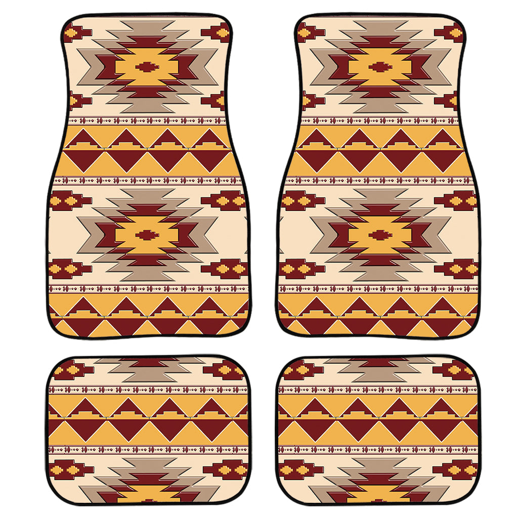 Tribal Southwestern Navajo Pattern Print Front And Back Car Floor Mats, Front Car Mat