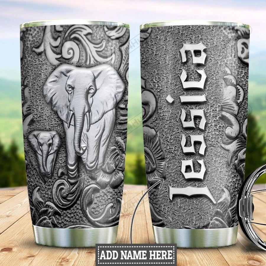 Higozy™ Personalized Elephant Silver Style Stainless Steel Tumbler, great ideal for family and friends- LV992