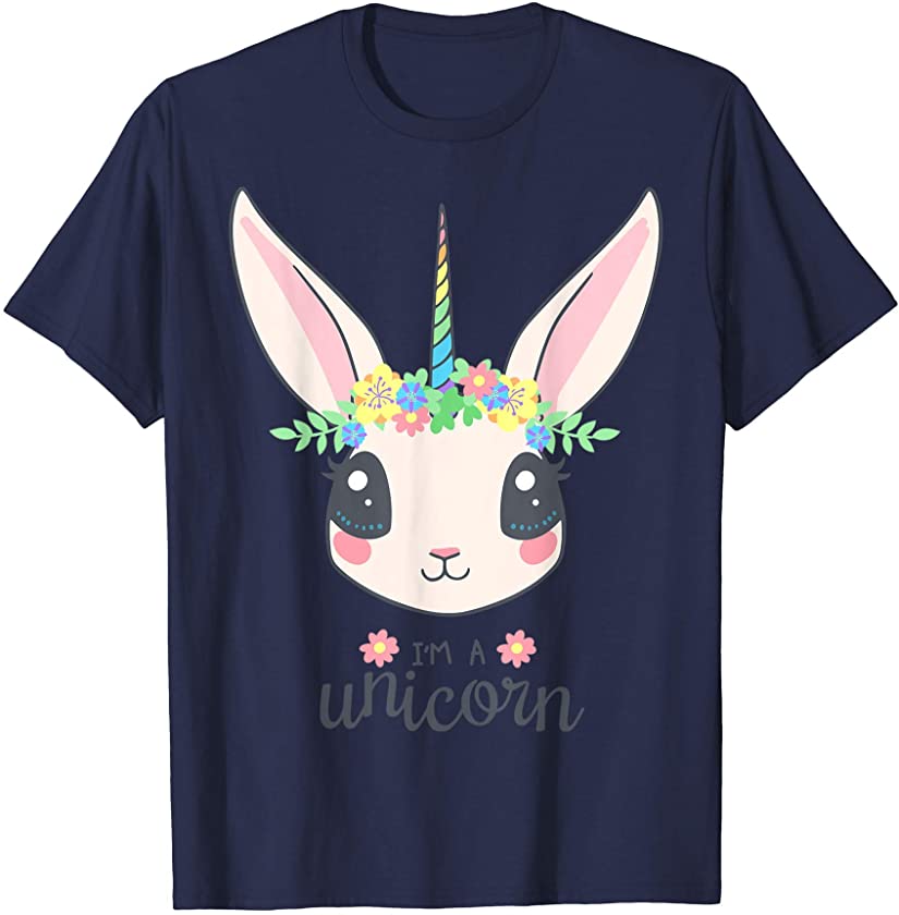 Cute Rainbow Easter Bunny Tee for Kids and Adults T-Shirt