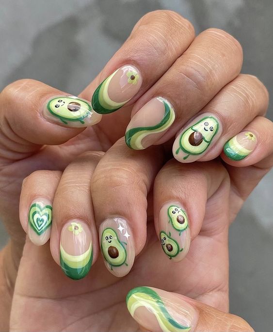 30 Cute Avocado Nail Art Ideas That Are So Fun and Fresh