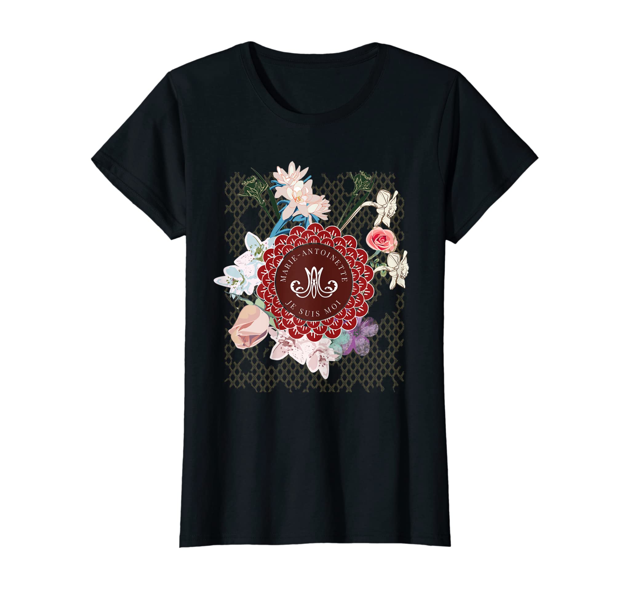 Womens Marie-Antoinette Summer Flower Mesh T-shirt T-Shirt