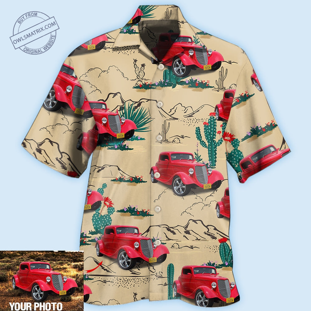 Hot Rod On The Desert Basic Style Custom Photo Hawaii Shirt Ha67558