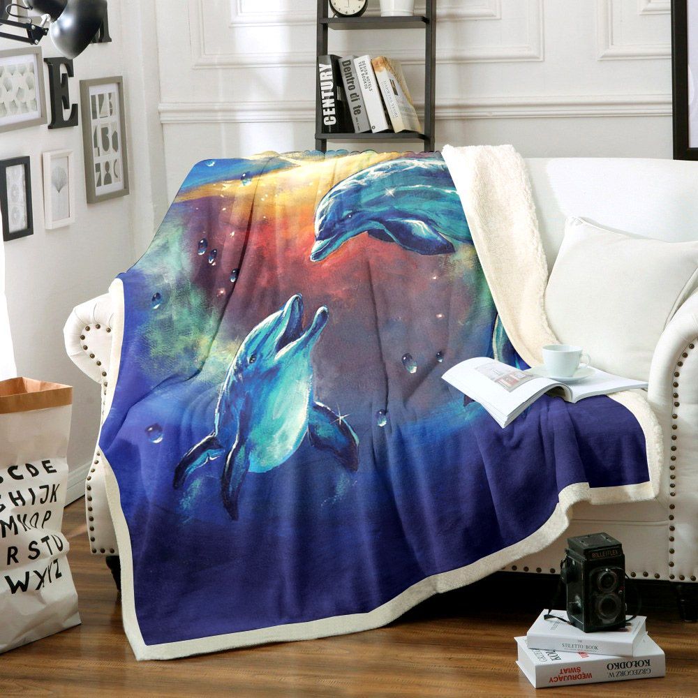 Dolphin Art Hm1401050Tt Sherpa Fleece Blanket