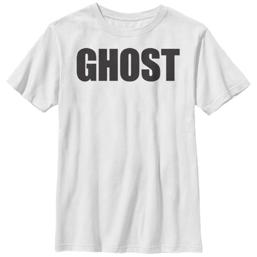 Lost Gods Boy’s Halloween Ghost Print  T Shirt White S