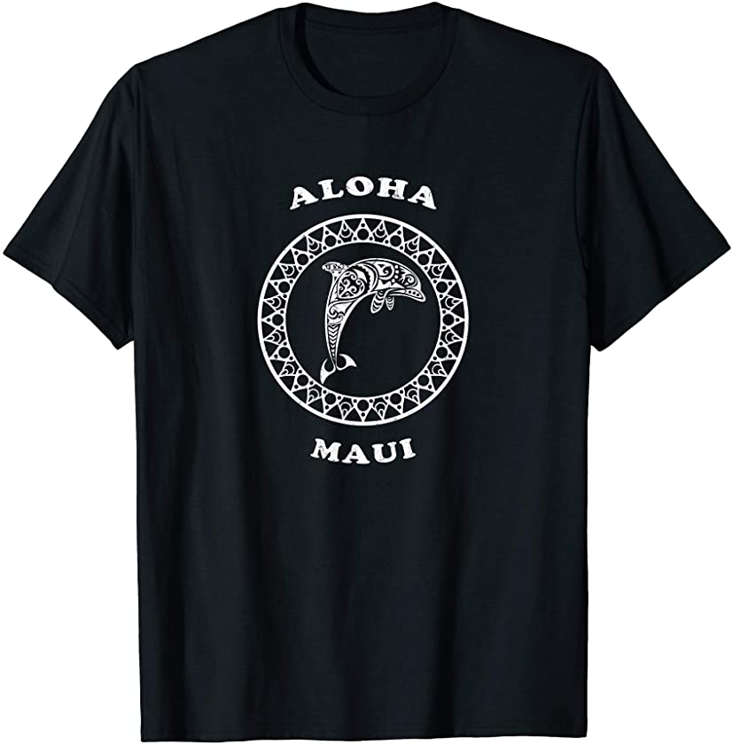 Maui Aloha Vintage Dolphin Retro Vacation Gift T-Shirt