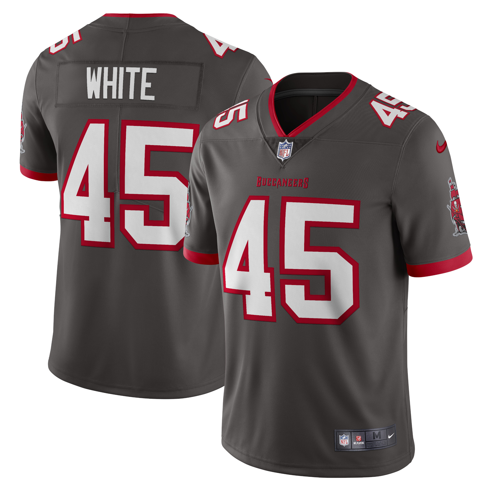 Men’s Tampa Bay Buccaneers Devin White Pewter Vapor Limited Jersey