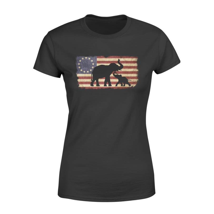 Elephant silhouette  Betsy Ross women T shirt- IPH271