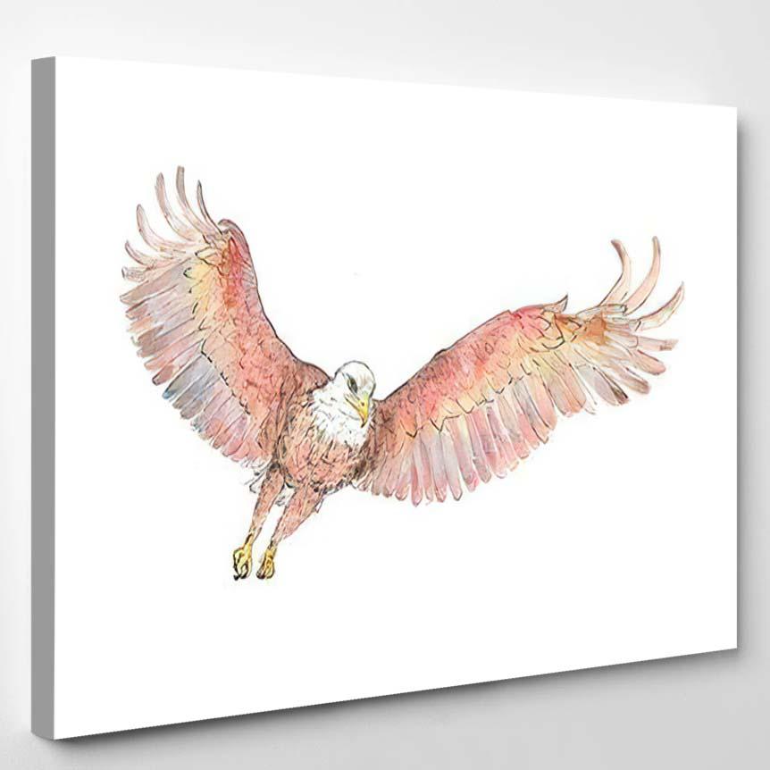 Watercolor Illustration Golden Eagle – Eagle Animals Canvas Print