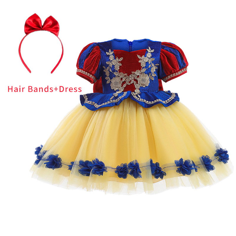 Brand New 2022 Snow White Dresses for Girls Masquerade Halloween Costumes Pretty Kids Princess Cosplay Costumes 2-8 Years Old alx