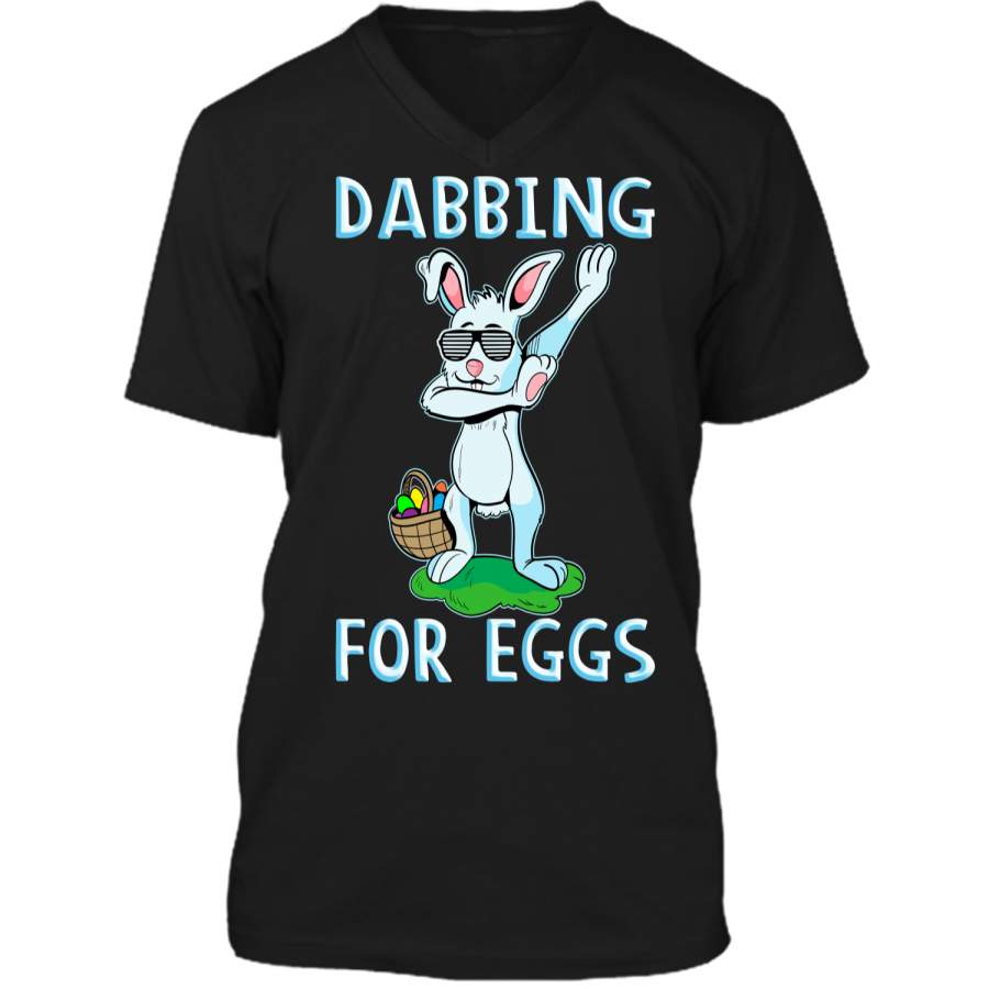 Dabbing Easter Bunny kids t Shirt Mens Printed V-Neck T