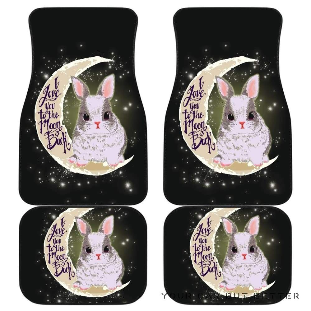 Rabbit Moon Car Floor Mats Personalized Car Seat Floor Mat Custom Print