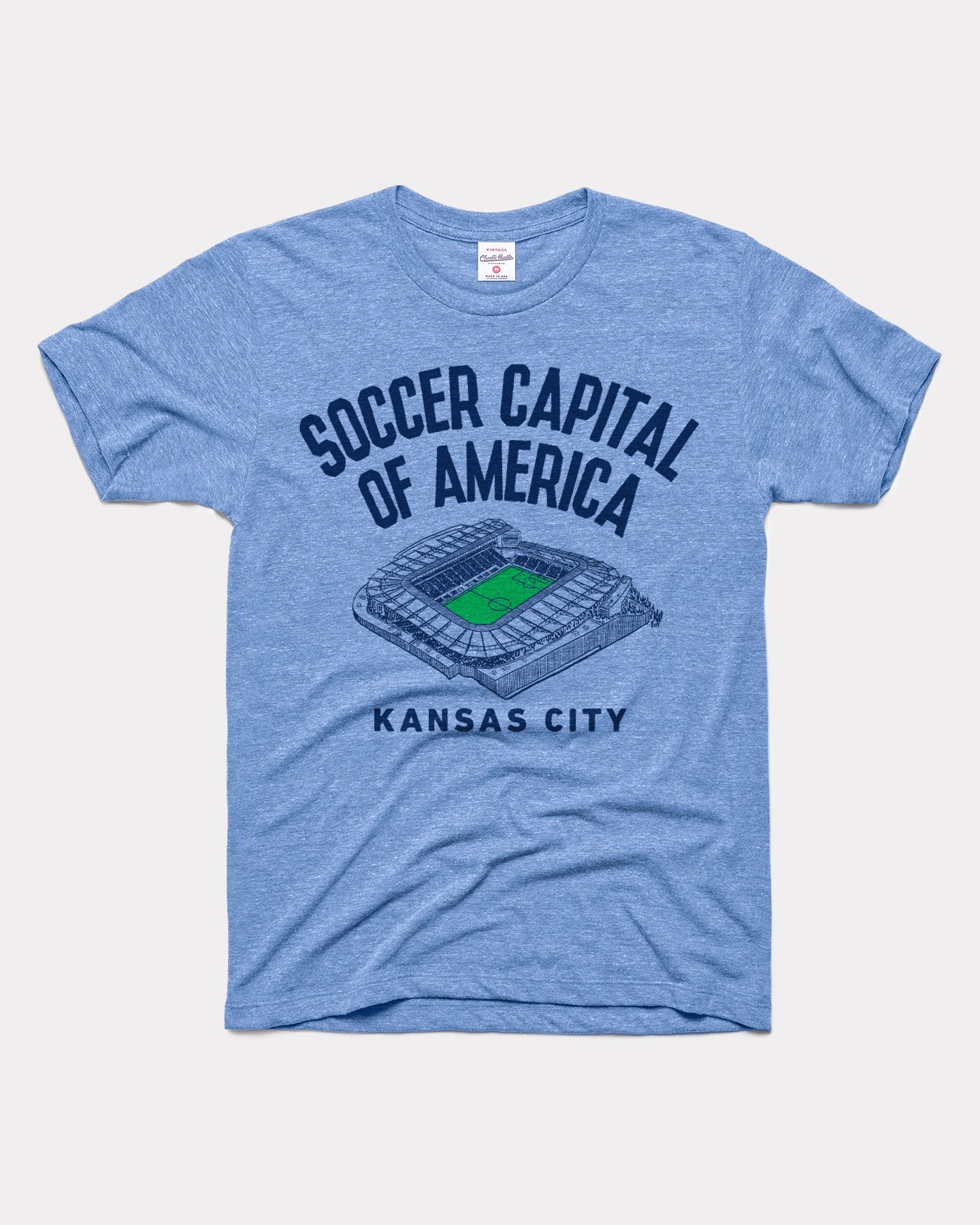 Sporting Style Kansas City Soccer Capital Of America Vintage Blue T-Shirt