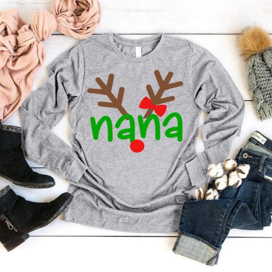 Personalized Nana Reindeer Christmas Shirt