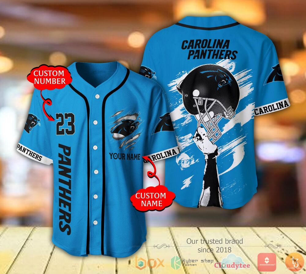 New National Football League Carolina Panthers Team Personalized Baseball Jersey Shirt