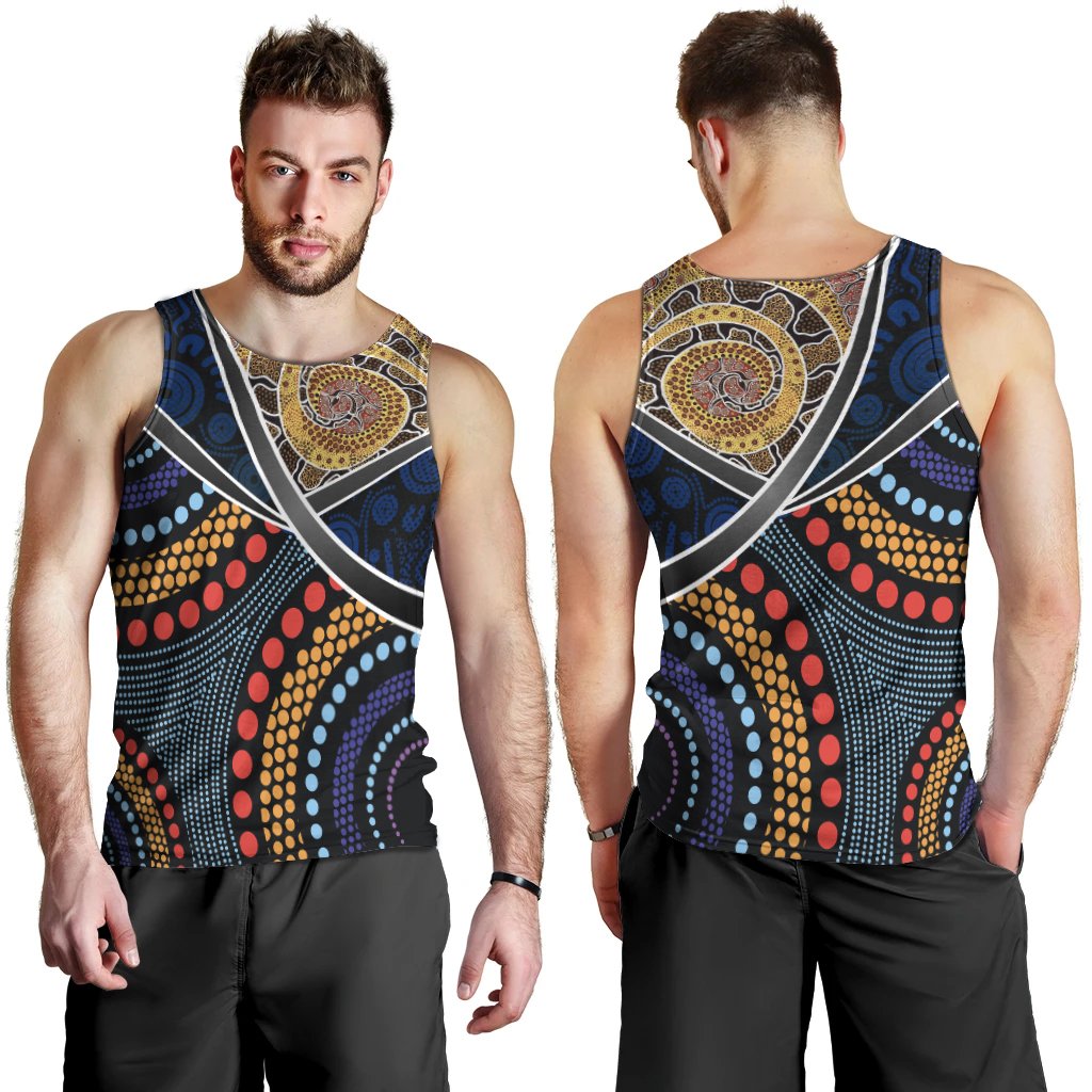 Australia Men Tank Top – Aboriginal Dot Panting Art With Snake ...