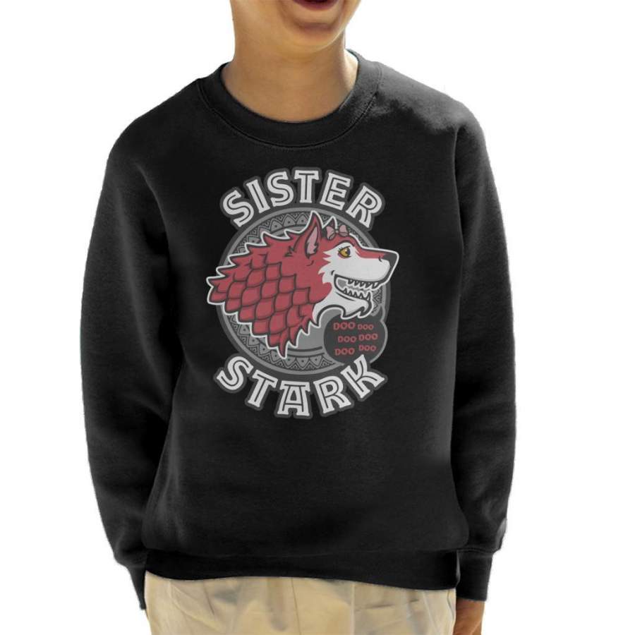 Sister Stark Baby Shark Family Game Of Thrones Kid’s Sweatshirt