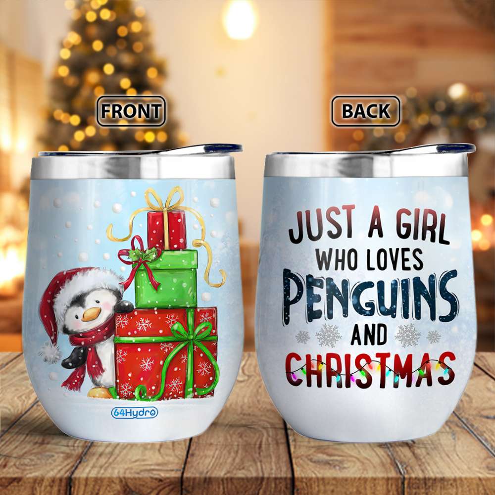 Penguin Christmas Santa Gift Thaz2810003Z Wine Tumbler