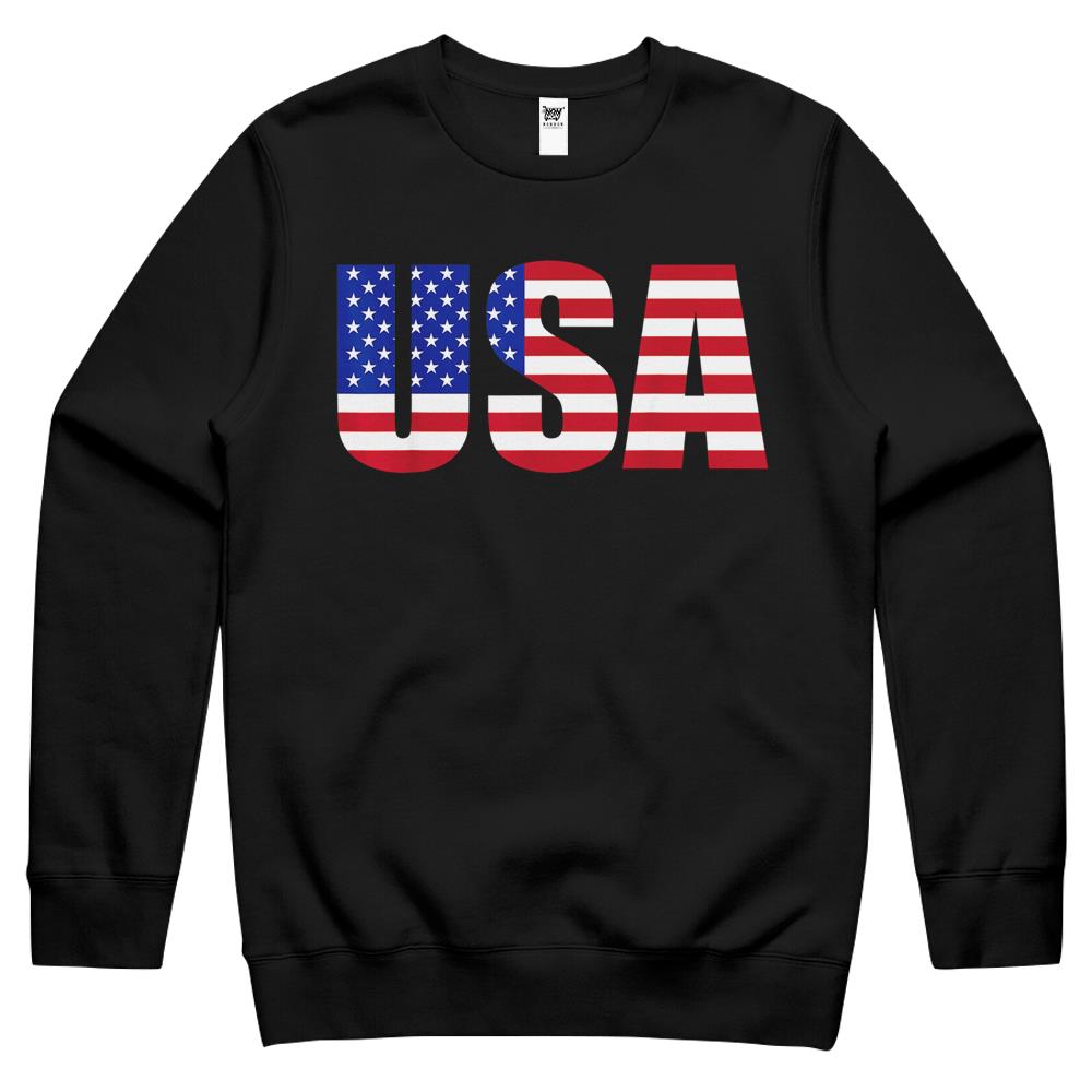 Usa Patriotic American Flag For Men Women Kids Boys Girls Us Crewneck Sweatshirt