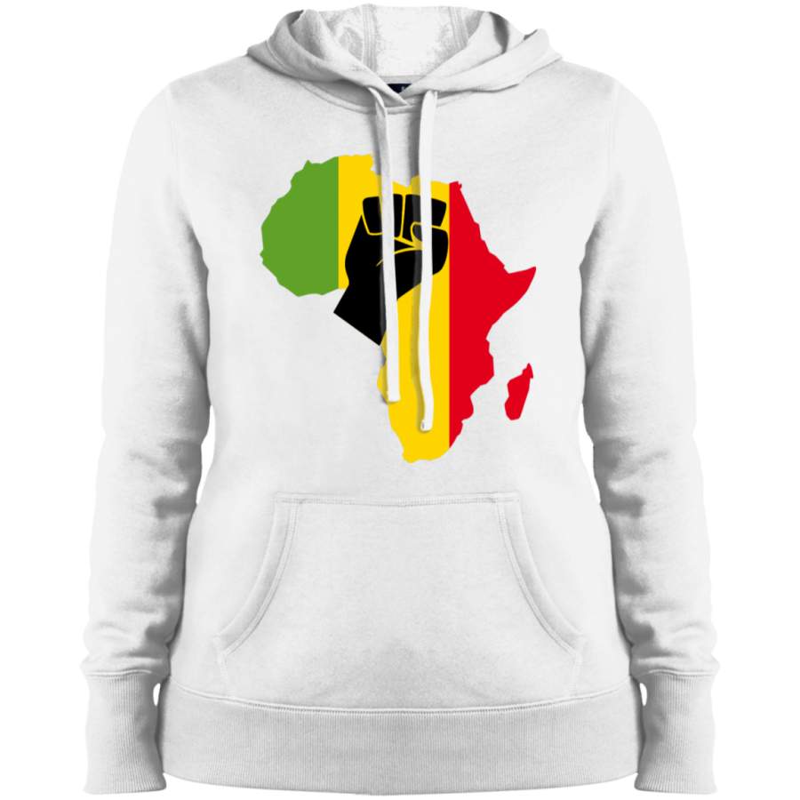 AGR Africa Black Power Africa Map Fist African Ladies’ Pullover Hooded Sweatshirt