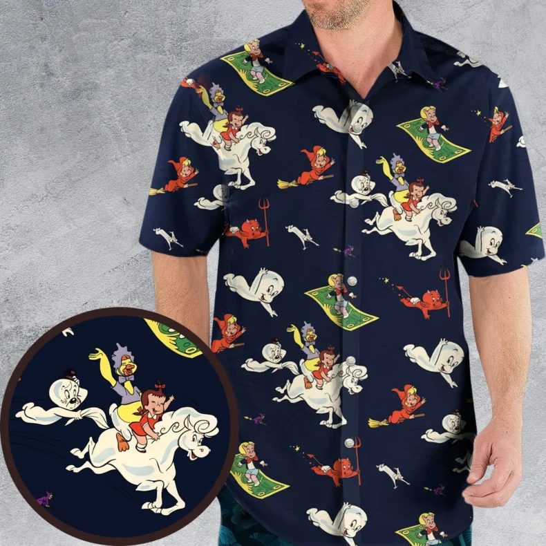 Casper Richie Rich Harvey Comic Characters Hawaiian Shirt