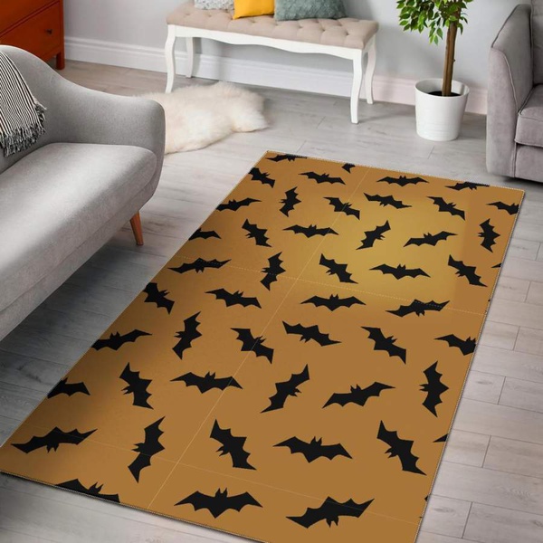 Bat Halloween Pattern Print Area Rug