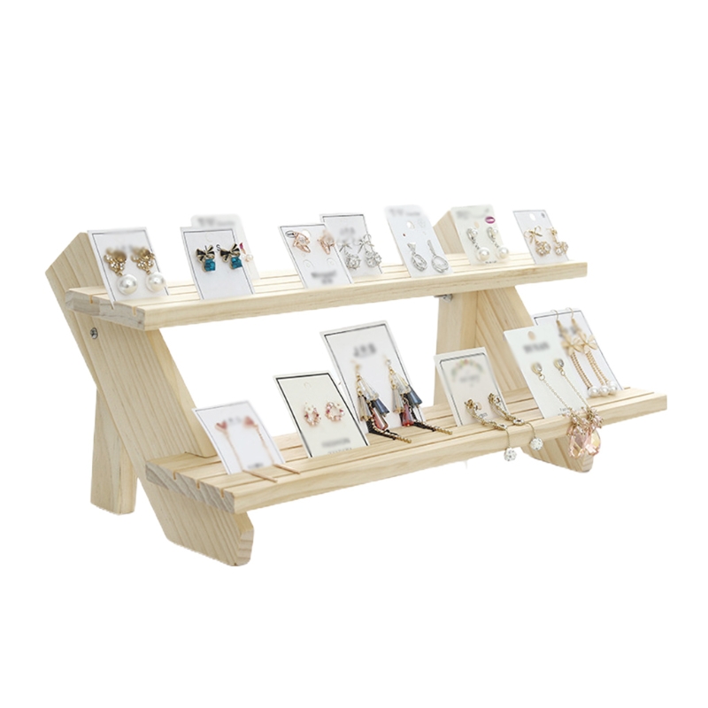 Wood Stair Shelf Display Riser Retail Dessert Cupcake Necklace Stand 2/3/4-Tier alx