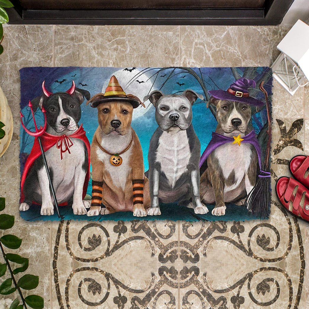 Tmarc Tee American Staffordshire Dog Halloween Doormat