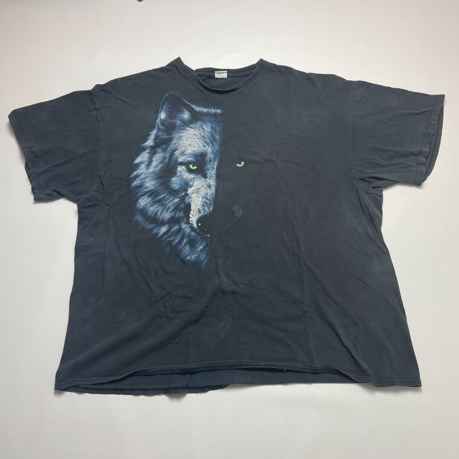 Vintage Sun Faded Wolf Animal T Shirt