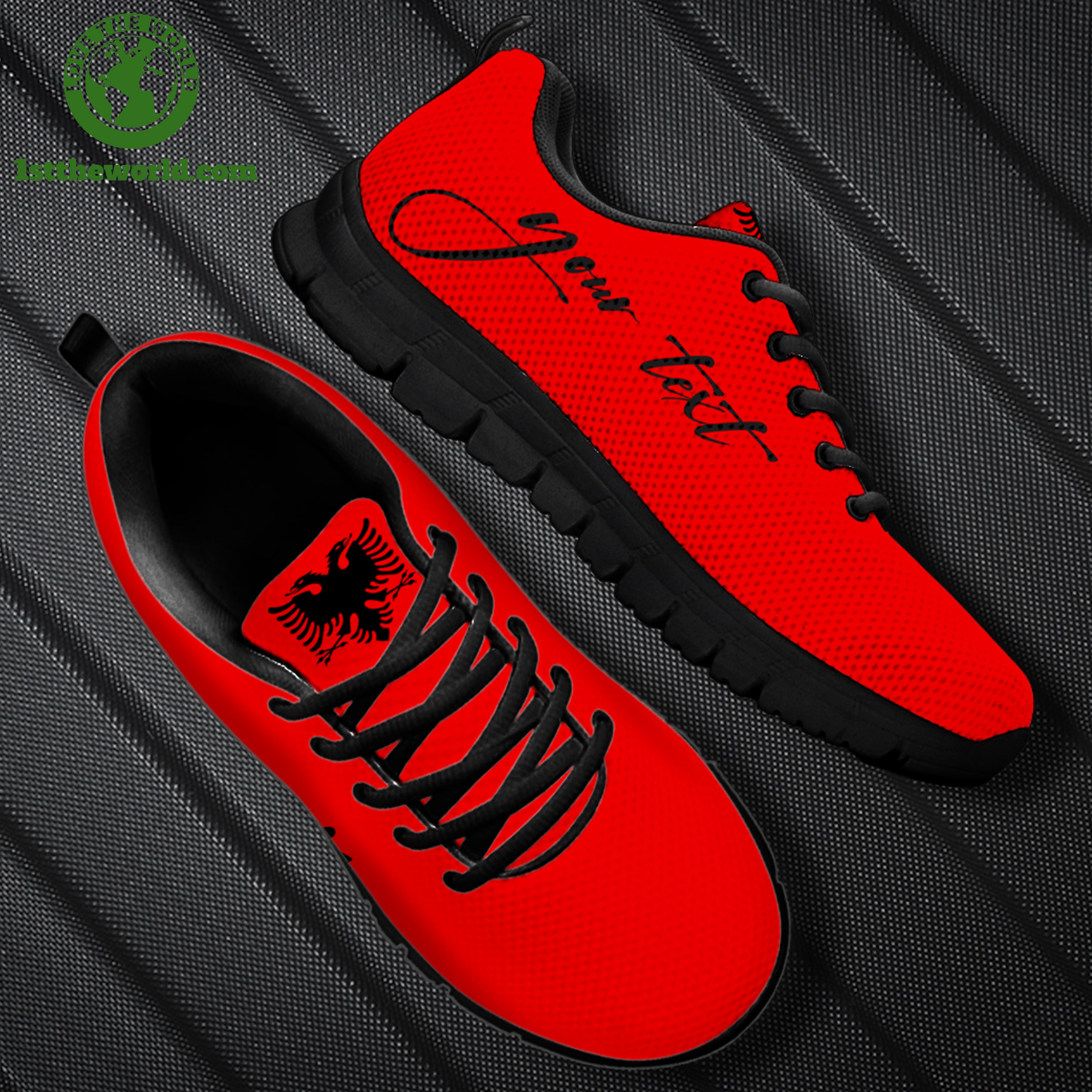 (Custom) Albania Sneakers Red Flag Double-Headed Eagle Personalized Signature A18