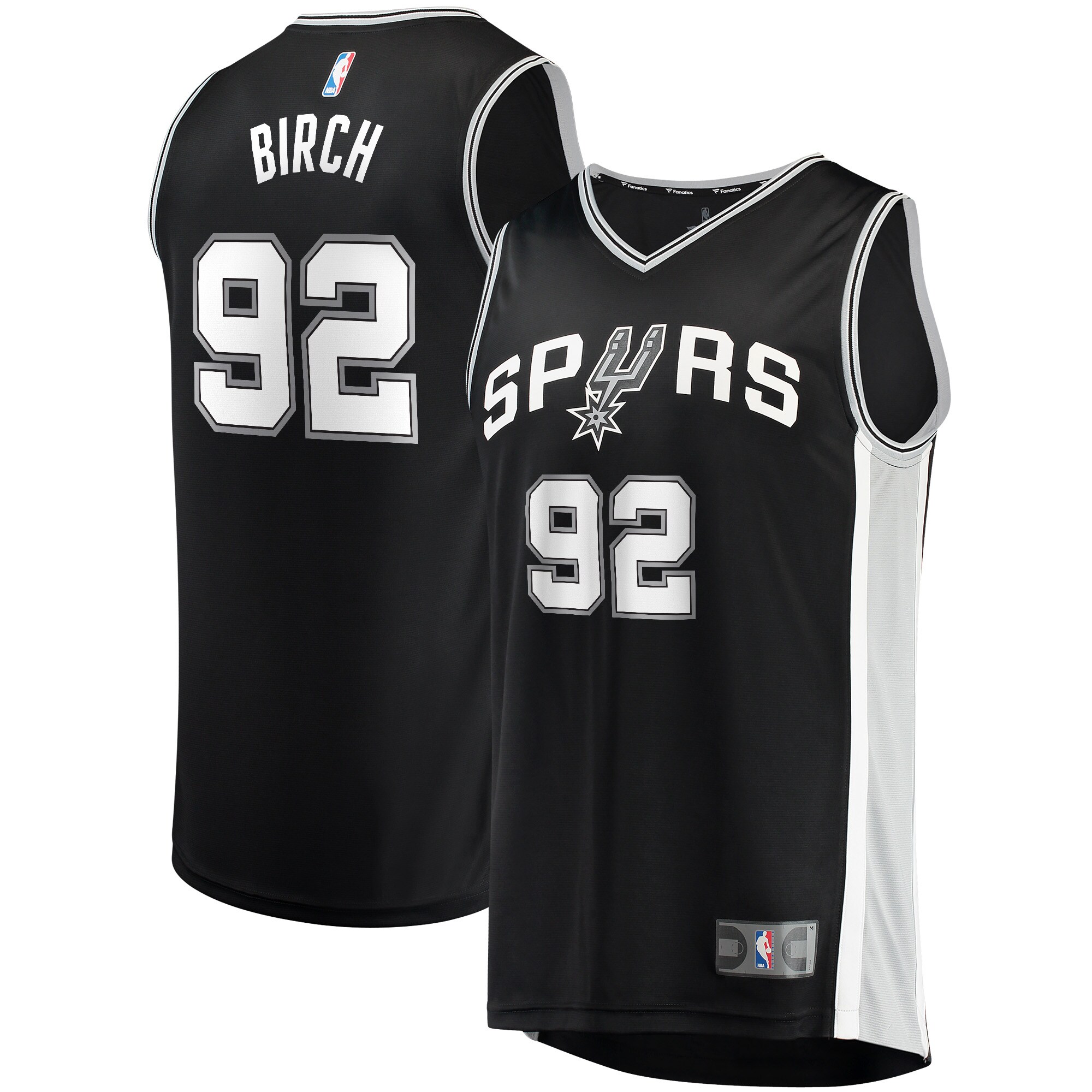 Khem Birch San Antonio Spurs Youth Fast Break Player Jersey – Icon Edition – Black