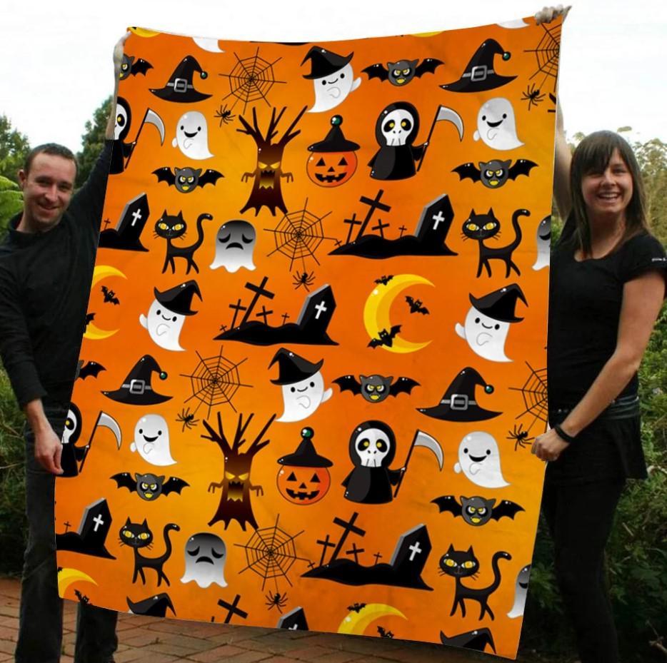 Witch Boo Tomb Halloween Gift Fleece Blanket – Quilt Blanket