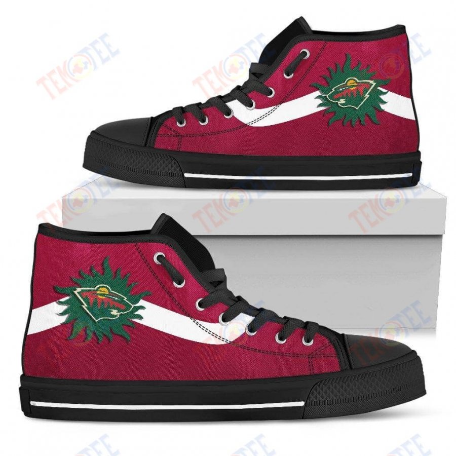 Mens Womens Minnesota Wild High Top Shoes Simple Van Sun Flameshoes TMT197