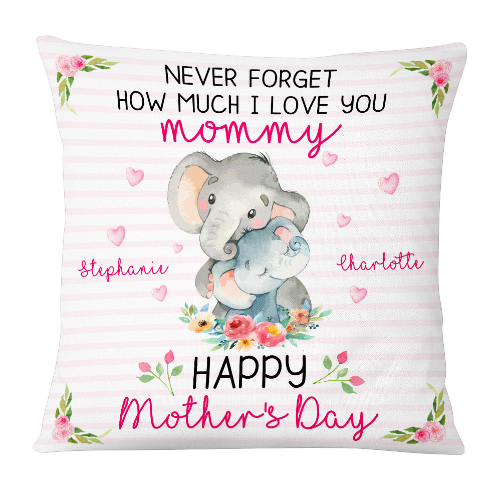 Personalized Elephant Mom Grandma Mother’S Day Pillow Ap44 95O53