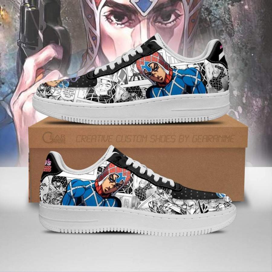 Guido Mista Air Sneakers Manga Style JoJo’s Anime Shoes Fan Gift PT06